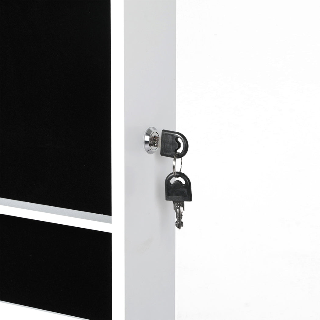 Veile Studios Levede 37Cm X 10Cm 110Cm Mirror Jewellery Cabinet Touch White