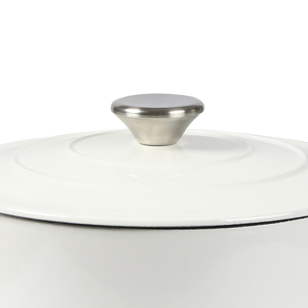 Toque 4L Enamel Dutch Oven Pot In White Colour