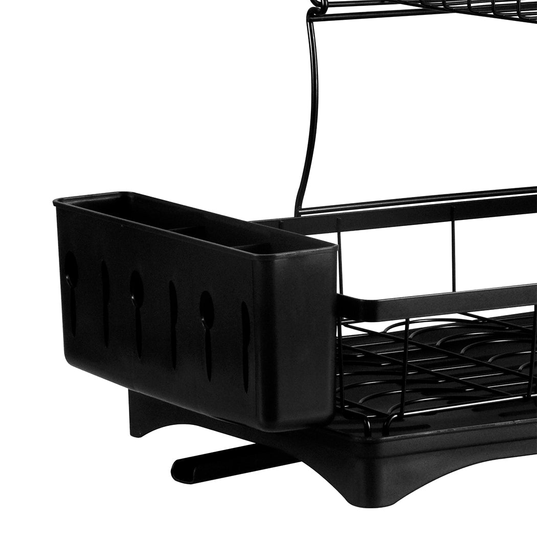 Toque Detachable Dish Drying Rack Cutlery Black