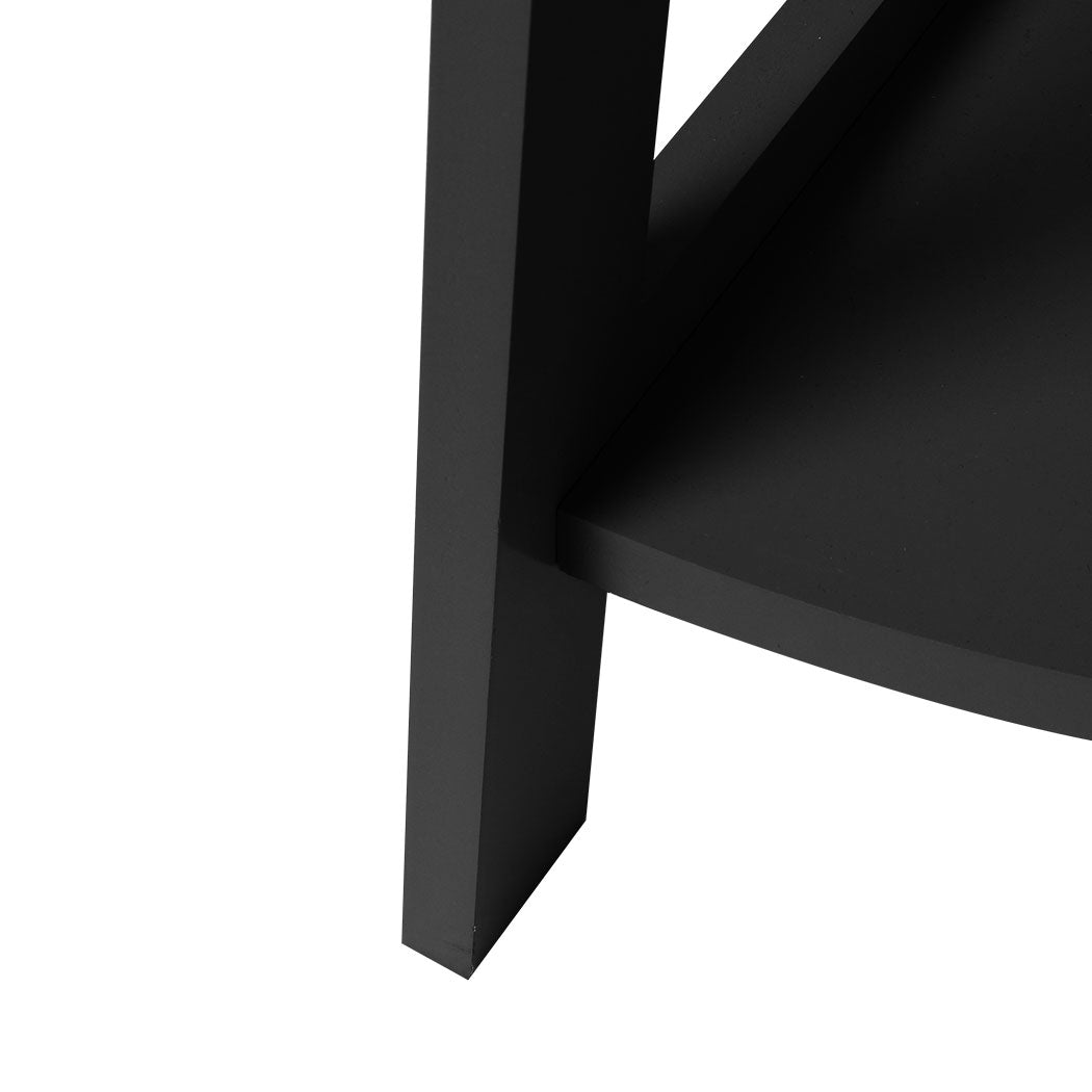 Black 5 Tier Corner Shelf Storage Unit For Home Organization And Display