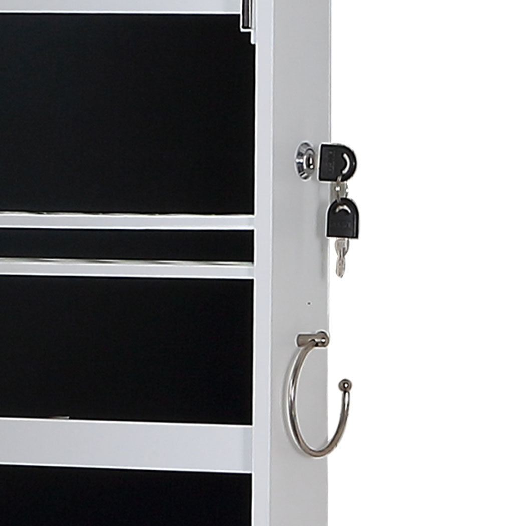 37Cm X 9Cm 122Cm Mirror Jewellery Cabinet Jewelry White