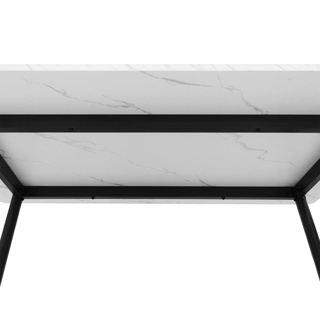 Steel Dining Table 4-6 Seater 150Cm White