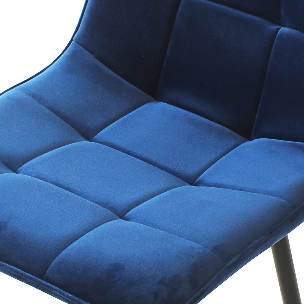 Velvet Blue 4 Piece Dining Chairs Set For Kitchen Modern Comfort And Style