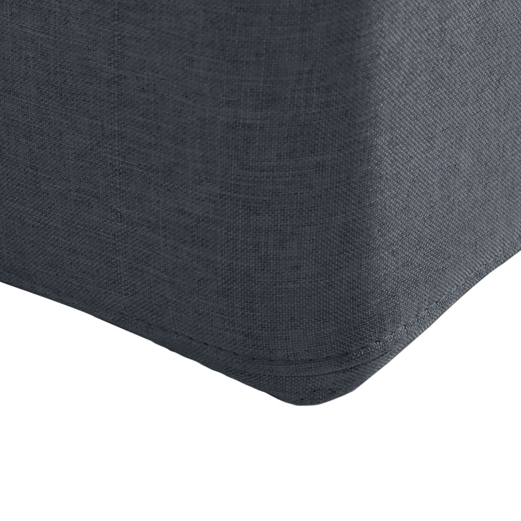 Queen Fabric Bed Frame Tufted Dark Grey Modern And Comfortable Bedding For Bedroom Decor