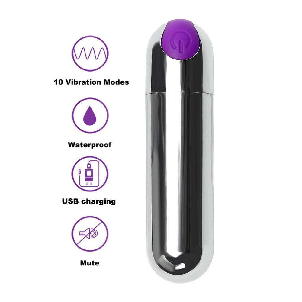 Strong Mini Vibrator Usb 10 Speed Waterproof G Spot Massager Women