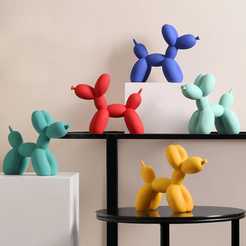 Figurine Nordic Balloon Dog White Small Resin Sculptures For Living Room Decor