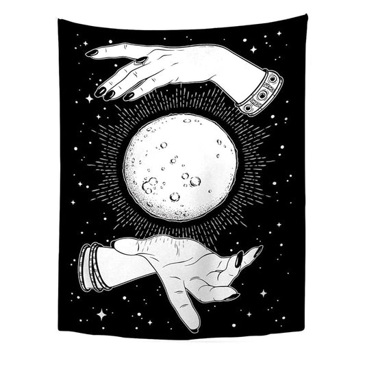 Tapestry Black Hand 95X70 Cm Tarot Card Psychedelic Scene Art For Decor