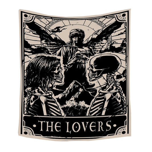 Tapestry Black Beige Lovers 95X70 Cm Tarot Card Psychedelic Scene Art Tapestries