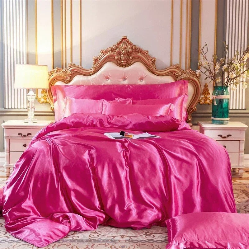 Beddings Hot Pink Eu Single Size Duvet Cover Set Luxury Polyester