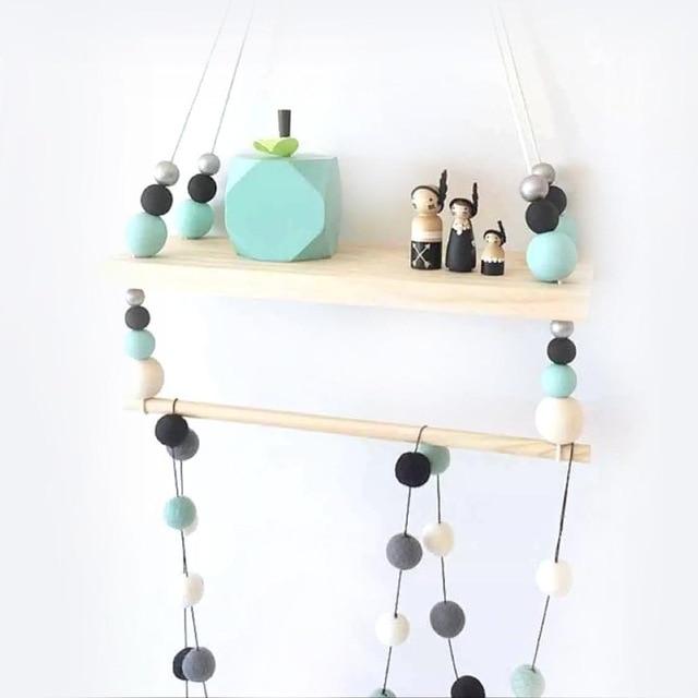 Nordic Style Beads Hanging Display Rack Wall Shelf
