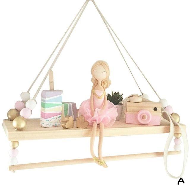 Nordic Style Beads Hanging Display Rack Wall Shelf