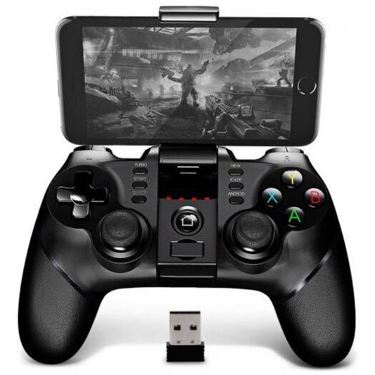 9076 2.4G Wireless Bluetooth Gamepad With Bracket Black