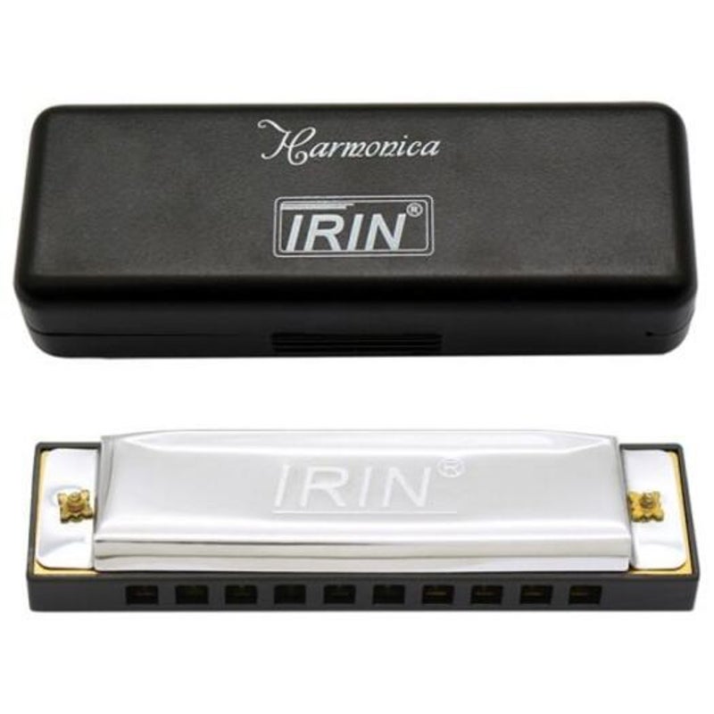 10 Hole 20 Tone C Key Blues Harmonica Silver