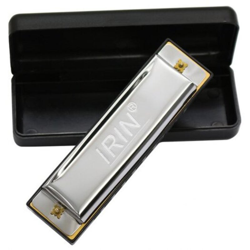 10 Hole 20 Tone C Key Blues Harmonica Silver