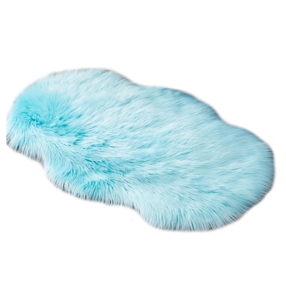 60X90cm Irregular Artificial Wool Fur Soft Plush Rug Carpet Mat Sky Blue