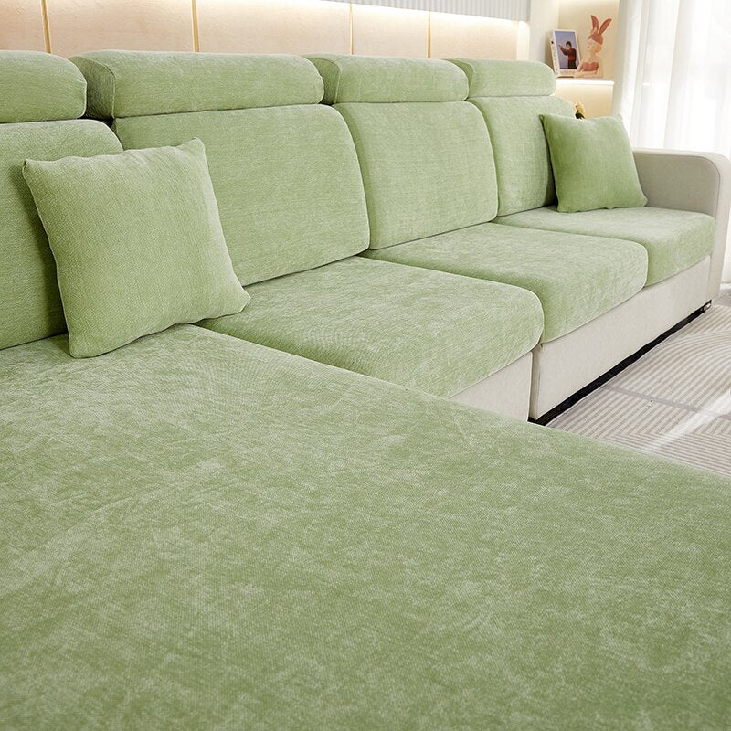 Pillowcase 45X45cm Mint Green Polyester Chenille Thick Stretchable Cushion
