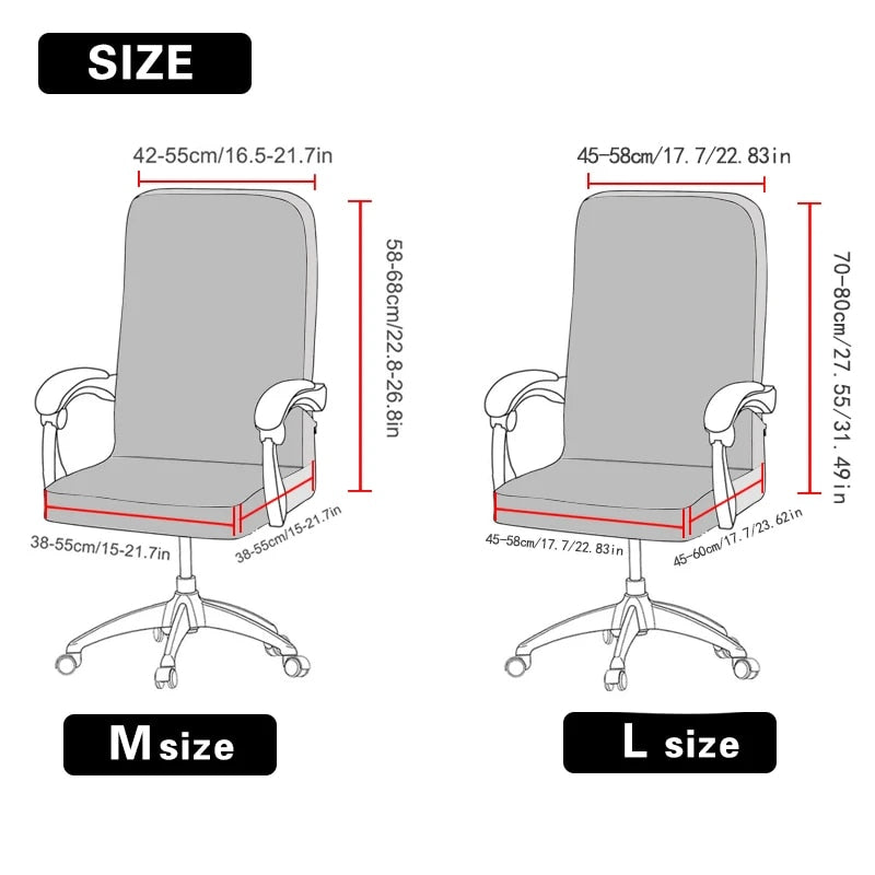 Office Chair Cover Dark Grey Scratch Design Medium Non Slip Rotating Seat Case Universal Armrest Protector For Business
