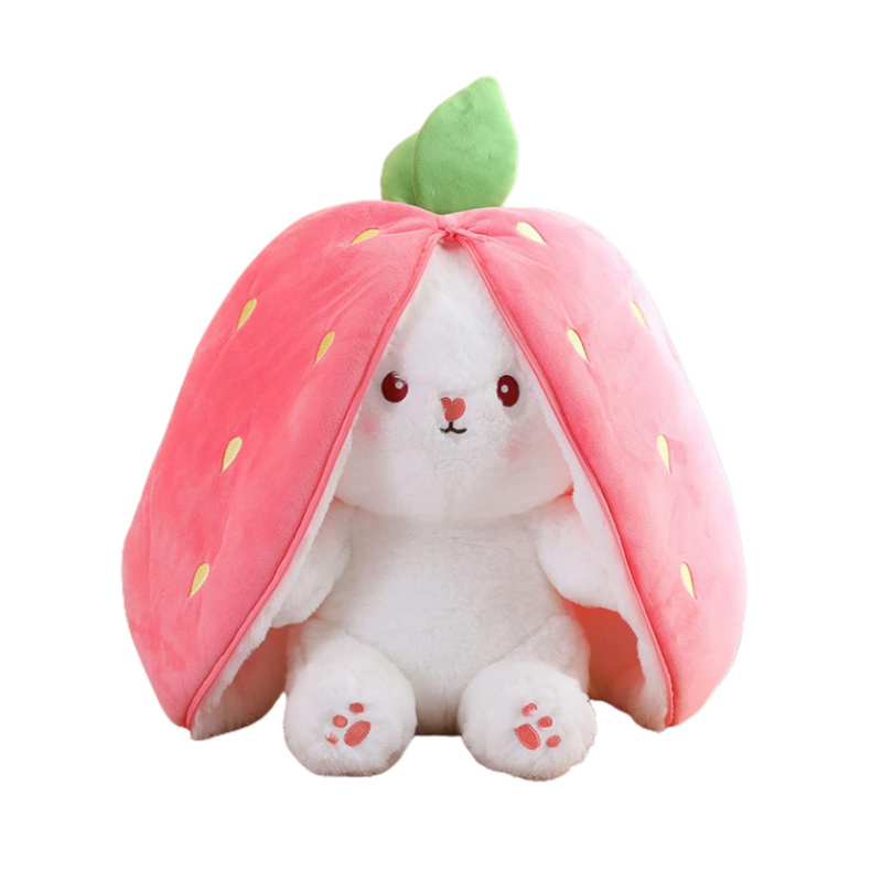 Fruit Transfigured Bunny Plush Toy Cute Carrot Strawberry Turn Into