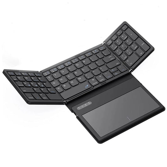 Bluetooth Keyboard Black Mini Foldable Wireless Portable Computer Laptop Keys