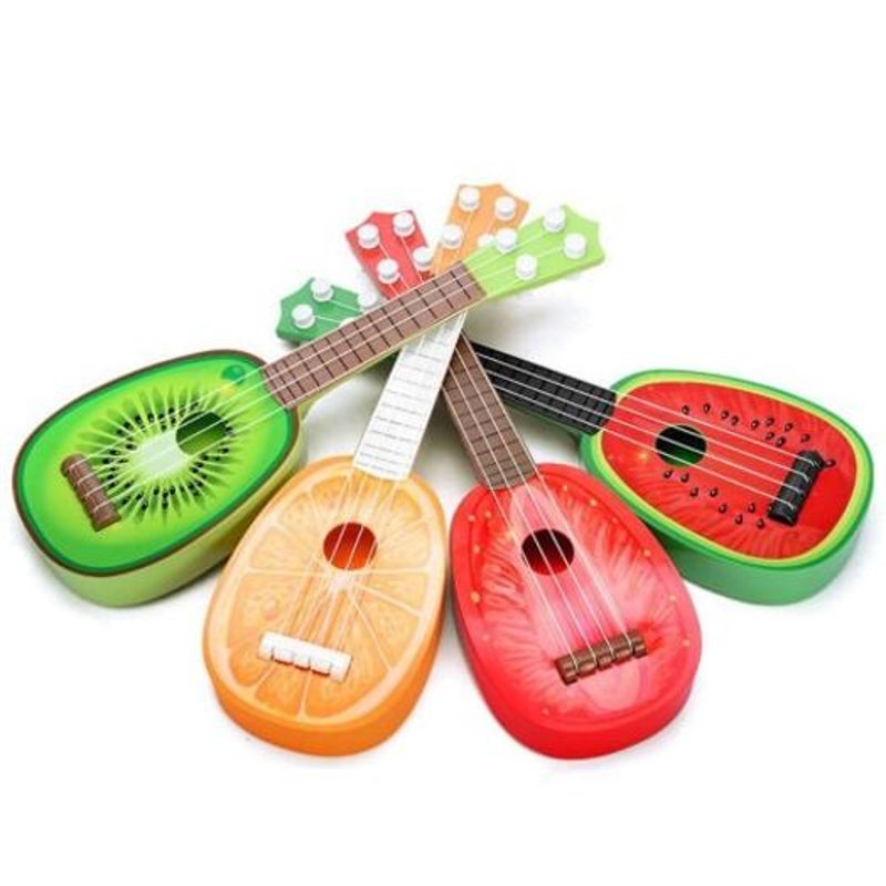 Children Fruit Ukulele Guitar Four Strings Musical Instrument Educational Play Toy Red