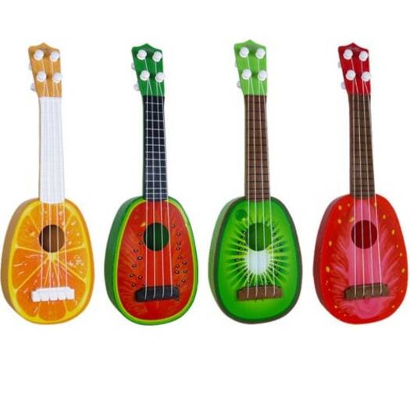 Children Fruit Ukulele Guitar Four Strings Musical Instrument Educational Play Toy Red
