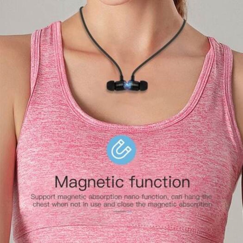 Bluetooth Earphone Wireless Headphone Neckband Sport Handsfree Earbud 5.0 Black