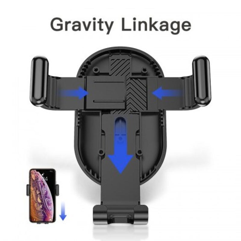 Car Phone Holder Gravity Stand Mobile Support In Mount Black