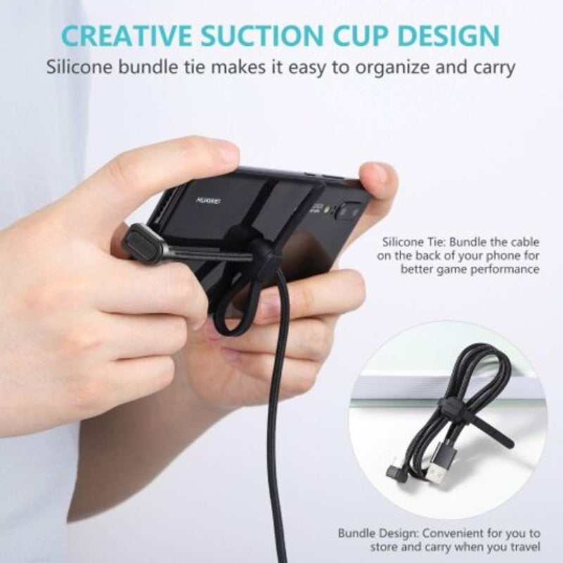 Nylon Usb Type C Cable 180 Degree Fast Charger Mobile Game Elbow Data Line Black 1M