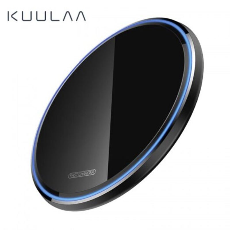Qi Mirror Wireless Charger 10W With Led Light Fast Charging For Iphone Samsung Black