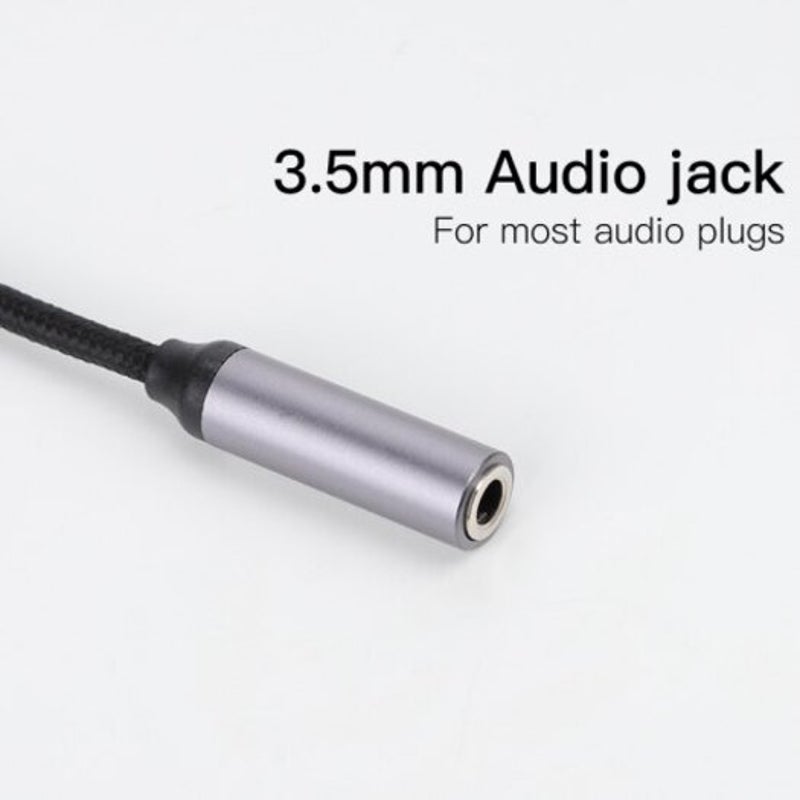 Type C To 3.5Mm Jack Earphone Cable Headphone Audio Adapter For Huawei Xiaomi Dark Gray