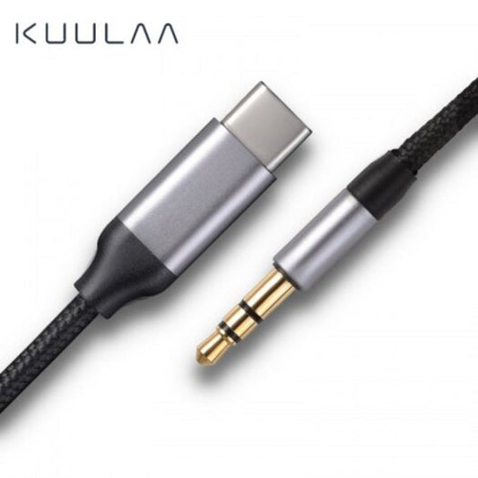 Usb C To 3.5Mm Aux Headphones Type Jack Adapter For Huawei Xiaomi Dark Gray 1M
