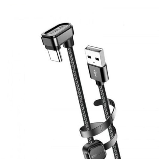Nylon Usb Type C Cable 180 Degree Fast Charger Mobile Game Elbow Data Line Black 1M