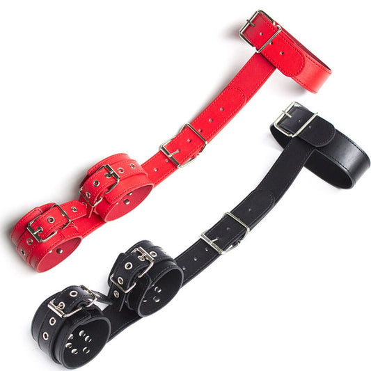 Neck Collar To Wrist Cuffs Bondage Restraints Bdsm