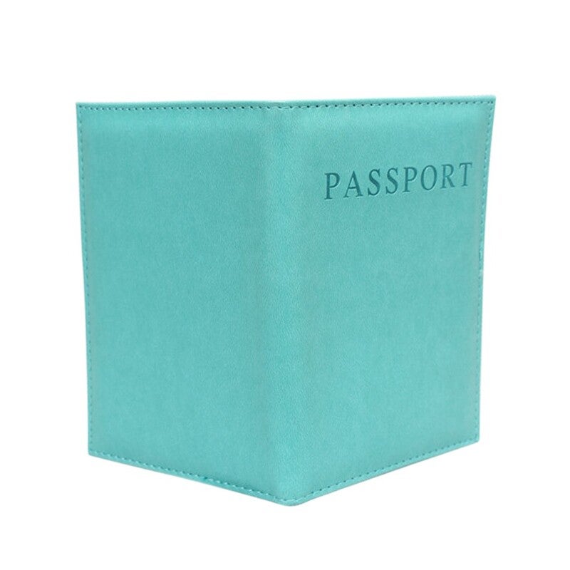 Pu Leather Travel Passport Cover Protective Card Case Protector Women Men Purple