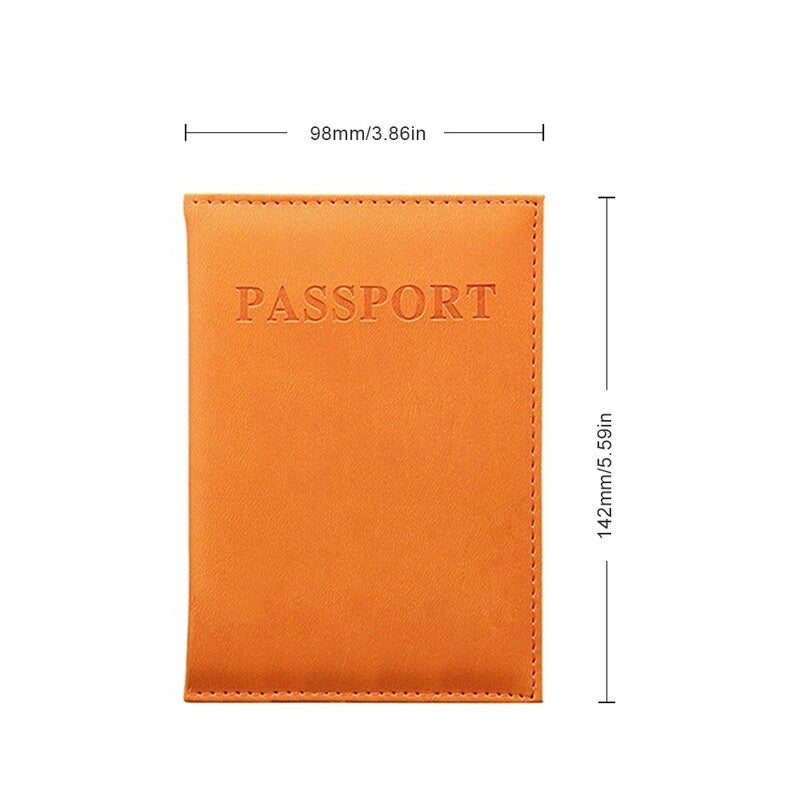 Pu Leather Travel Passport Cover Protective Card Case Protector Women Men Purple