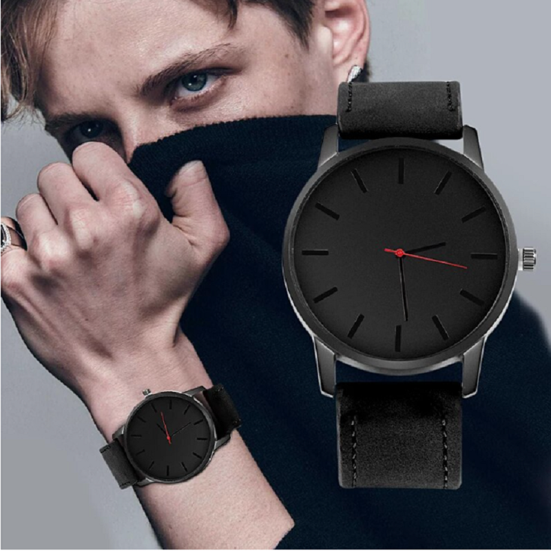 Veile Studios Men Fashion Sports Large Dial Quartz Leather Wrist Watch Multi