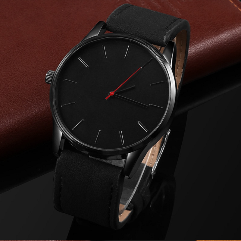 Veile Studios Men Fashion Sports Large Dial Quartz Leather Wrist Watch Multi