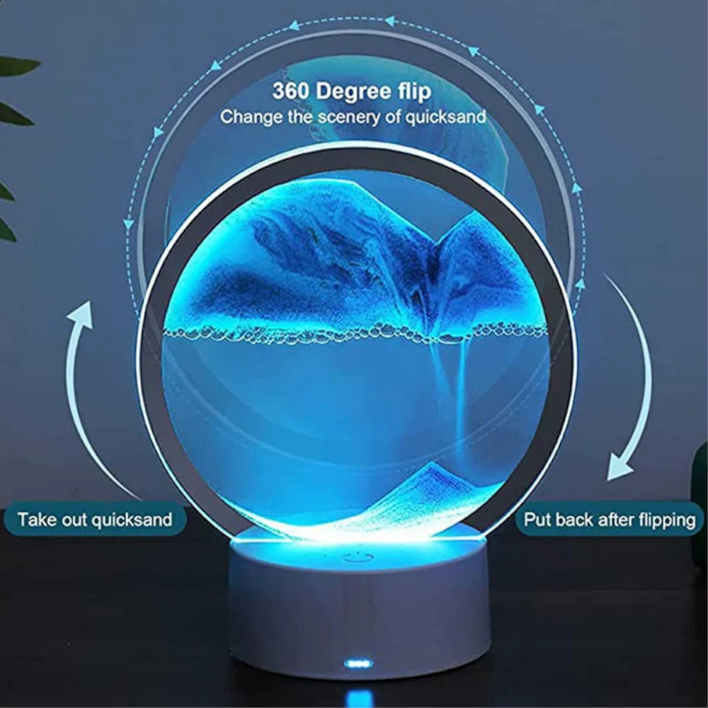 Sand Painting Lamp Remote Control Rgb Led Night Light Quicksand Table Desk