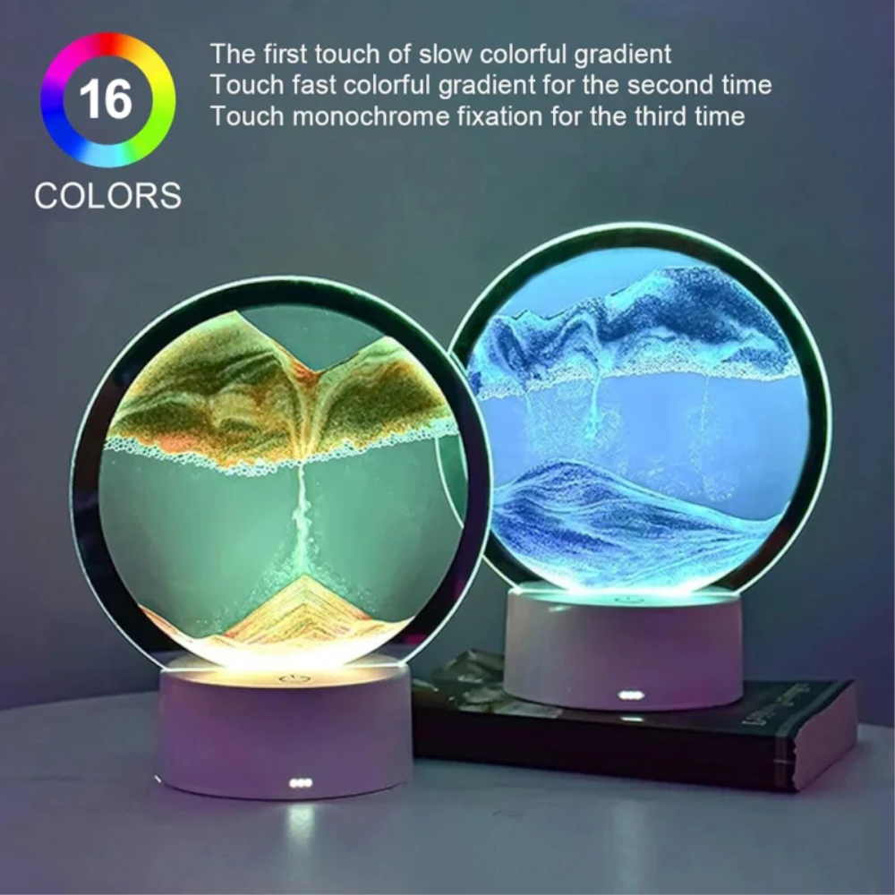 Sand Painting Lamp Remote Control Rgb Led Night Light Quicksand Table Desk