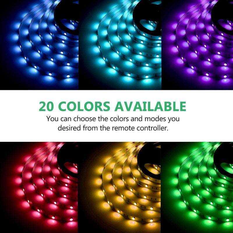 5M Led Light Bar Strip Lights Rgb 5050 Colour Changing Remote Control