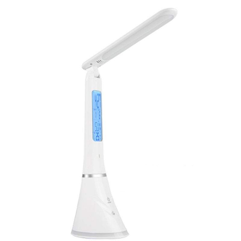 Table Desk Lamps Leds Touch Control Usb Rechargeable Dimmable Reading Light With Alarm Clock Calendar Temperature Lcd Di
