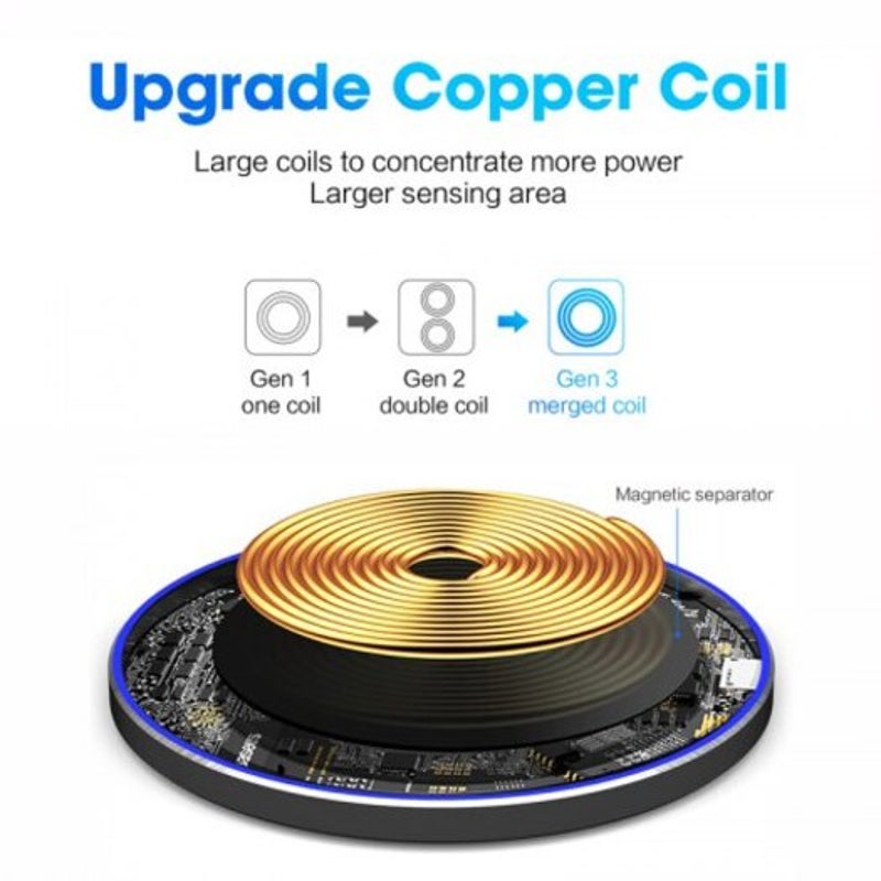 15W Wireless Charger Fast For Phone 10W White Universal