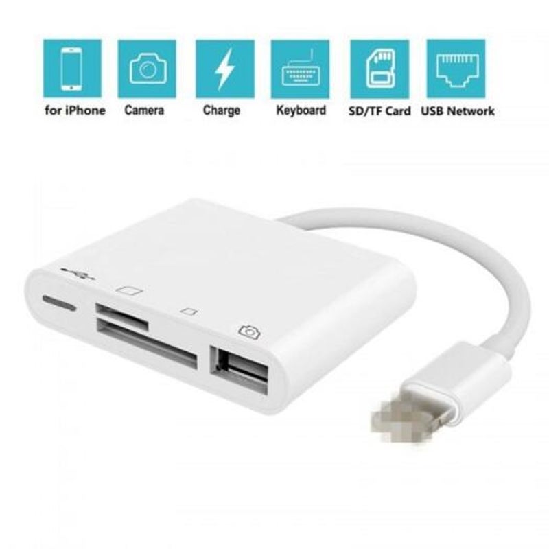 4 In 1 Card Reader Adapter To Sd Tf Usb Charge Port For Iphone Type Android B 3