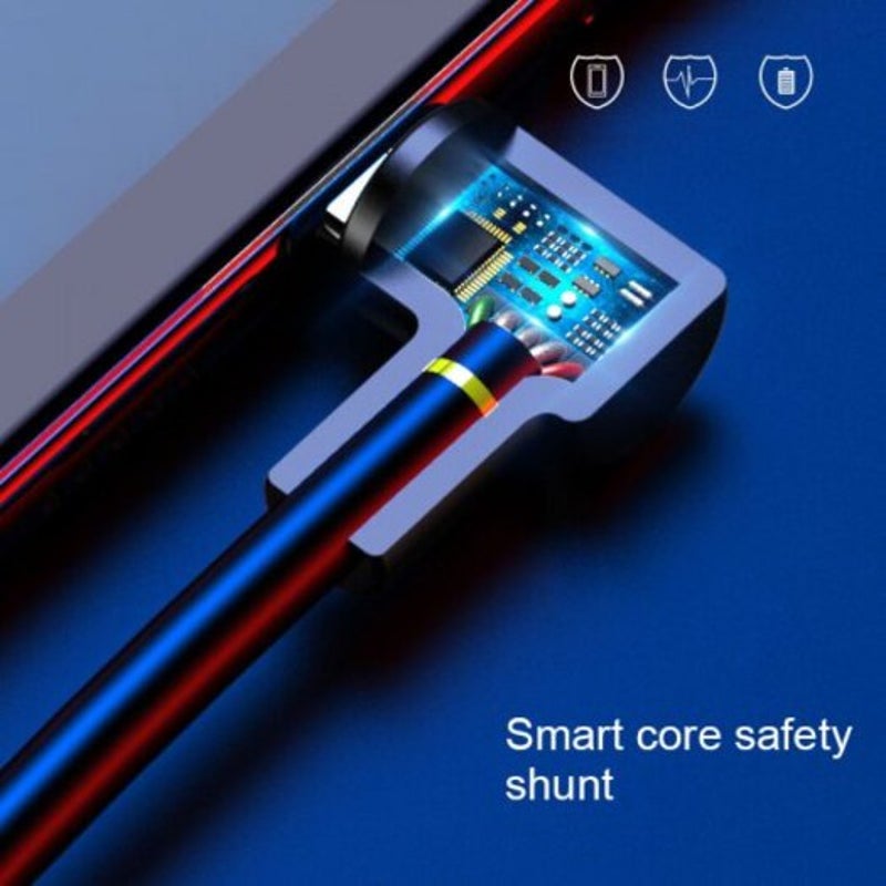 Pvc Elbow8pin Usb Fast Charging Cable For Iphone Black 2M