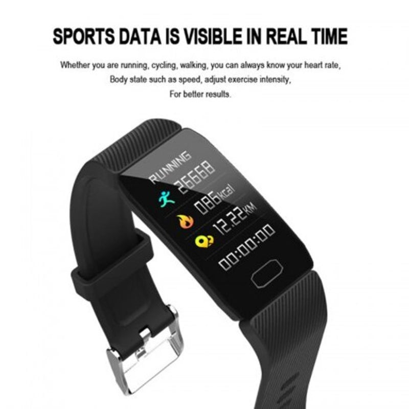 Smart Band Blood Pressure Heart Rate Monitor Fitness Tracker Watch Bracelet Black