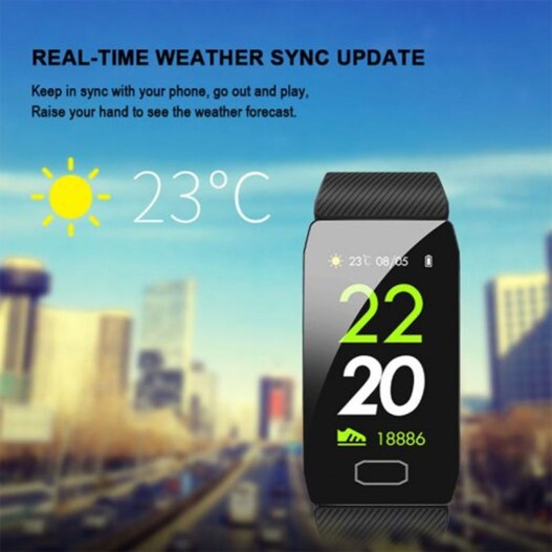 Smart Band Blood Pressure Heart Rate Monitor Fitness Tracker Watch Bracelet Black