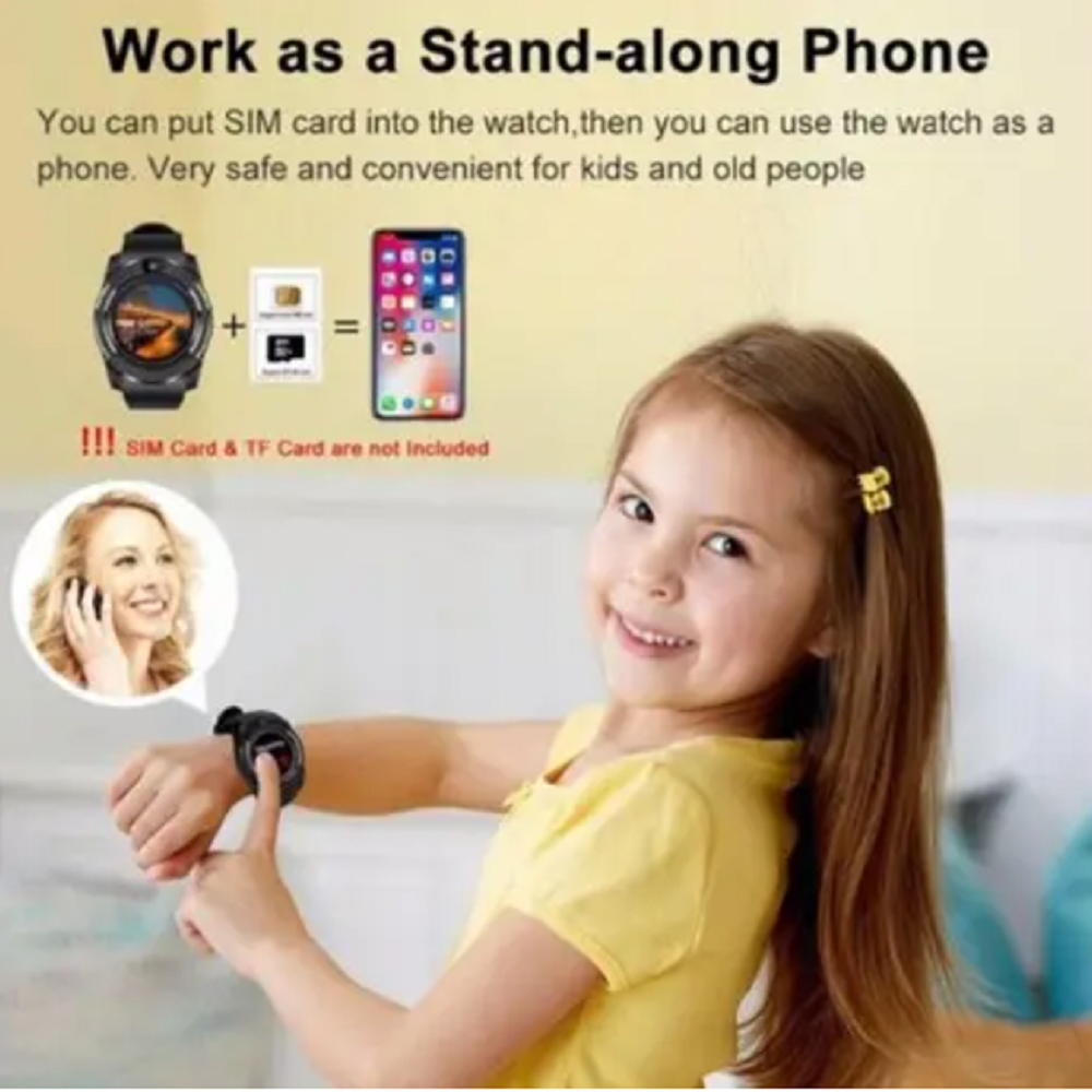 V8 Bluetooth Smart Watch Band Touch Screen Wristband Sport Smartwatch Black