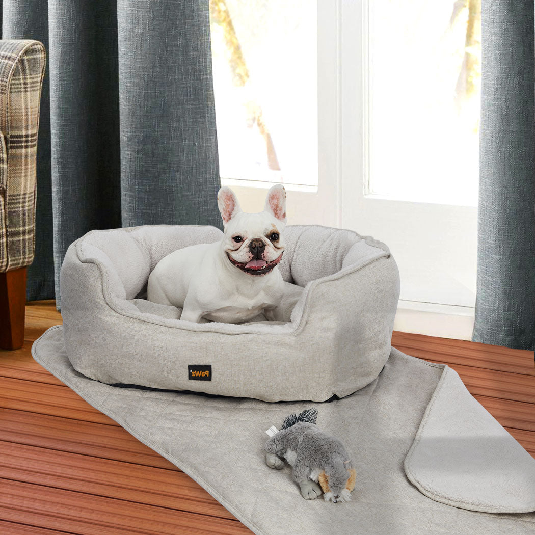 Pawz Pet Bed Set Dog Cat Quilted Blanket X Large Beige