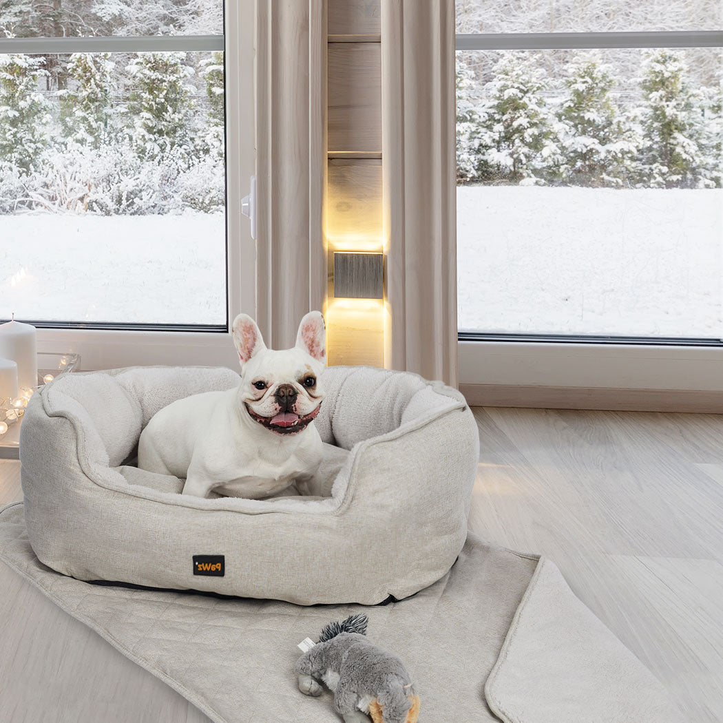 Pawz Pet Bed Set Dog Cat Quilted Blanket X Large Beige