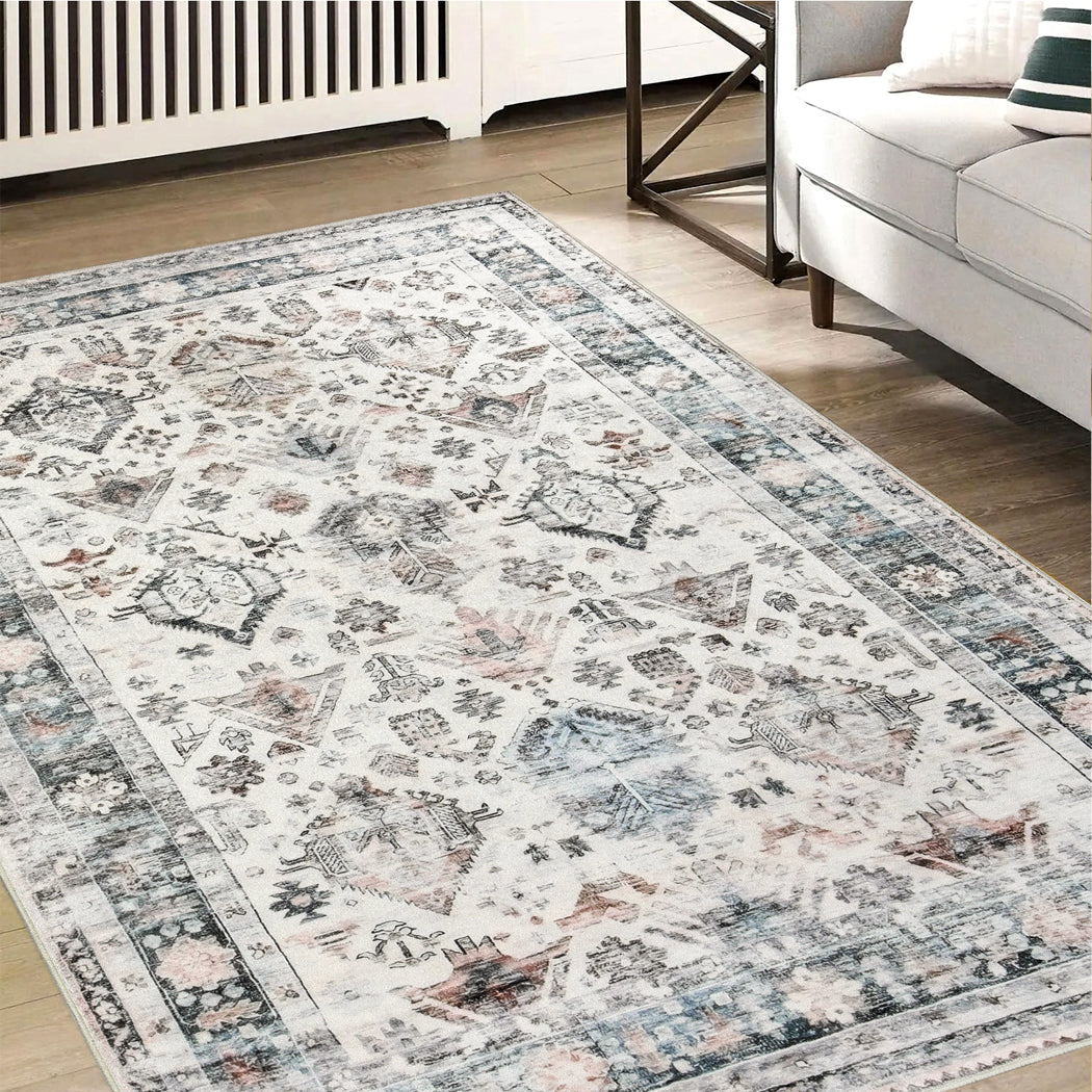 Floor Rug Short Pile Washable Soft Plush Non Slip Carpet 80X120 Cm